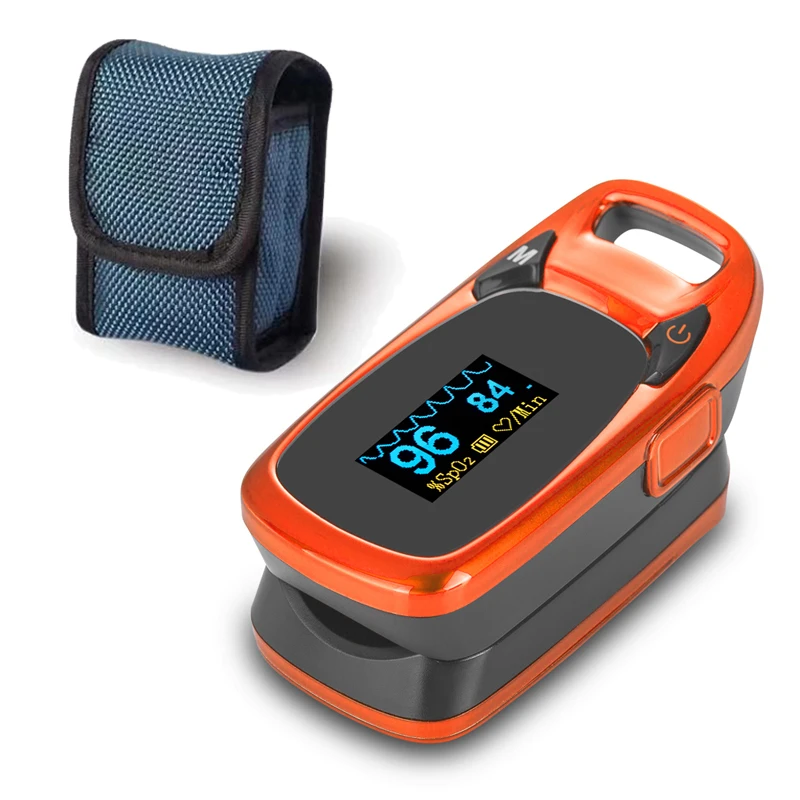 orange with case Цифровой Пальчиковый Пульсоксиметр De Dedo Pulso Oximetro Saturometro SPO2 PR портативный Пульсоксиметр кислорода в крови пульси пульсоксиметр FDA C - Цвет: orange with case