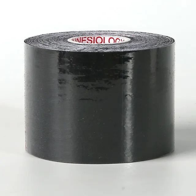 15 Colours Kinesiology Athletic Tape Recovery Sports Cotton Elastic Adhesive Strain Injury Fitness Run Knee Muscle Pain Relief black