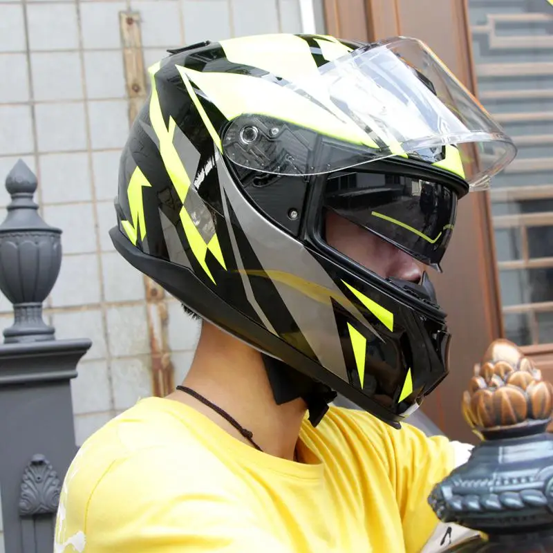 Moto rcycle шлем для мужчин и женщин moto rcycle шлем Двойные линзы Совместимость с очками moto rcross шлем для верховой езды casco moto
