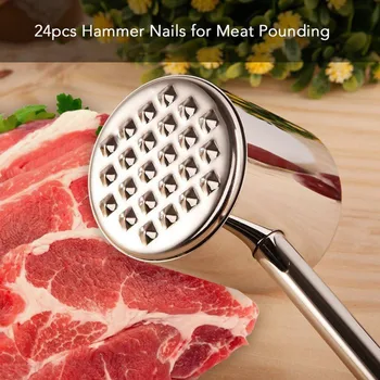 

Houshold Meat Hammer High-grade Beef Tenderizer Pounders Stainless Steel Beef Hammer loose Meat Steak Smashing
