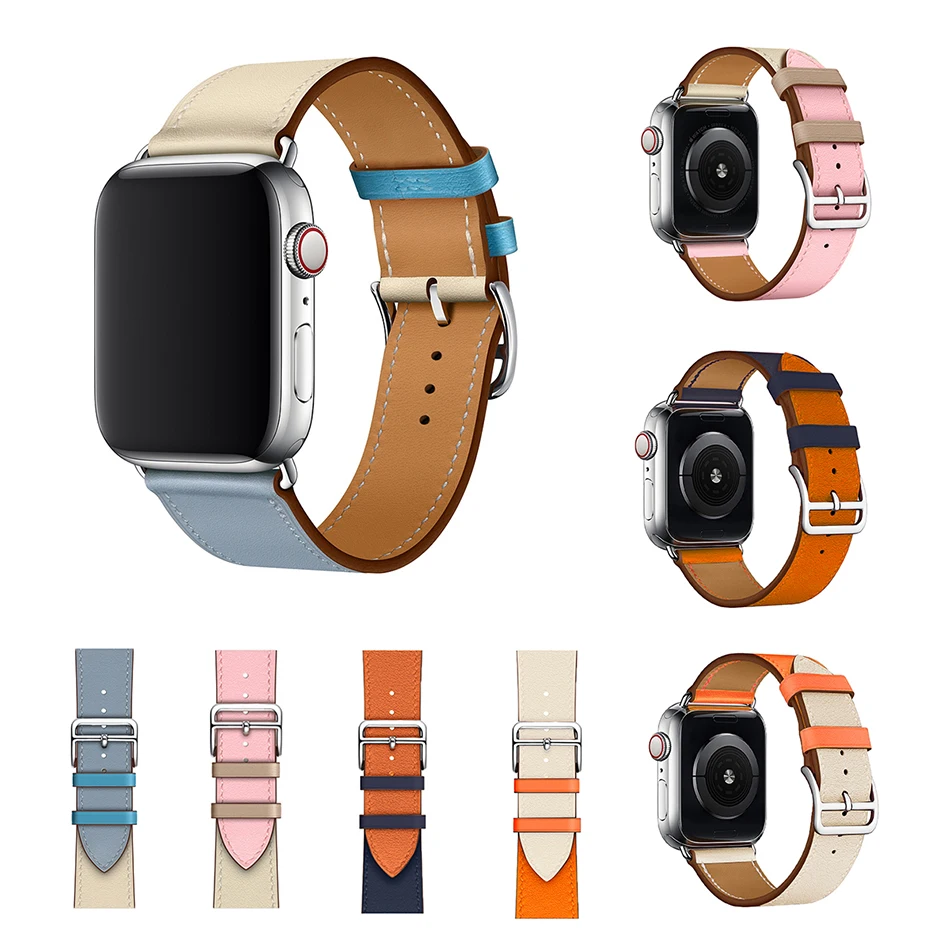 Ремешок Apple, кожаный, с пряжкой, удобный, мягкий, сменный, умные аксессуары, ремешок 38 мм, 40 мм, 42 мм, 44 мм, для IWATCH, кожаный ремешок
