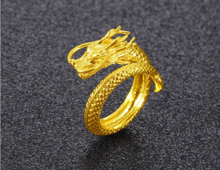 Модные золотые кольца дракона для женщин и мужчин регулируемый размер роскошные ювелирные изделия оптом унисекс