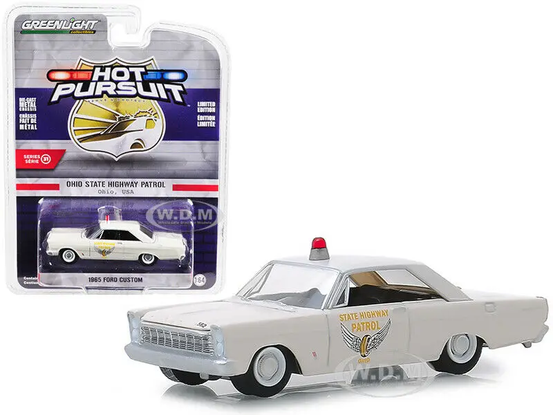 GL 1: 64 1965 Ford Custom Ohio State Highway сплав модель автомобиля литая под давлением металлические игрушки подарок на день рождения для детей мальчиков