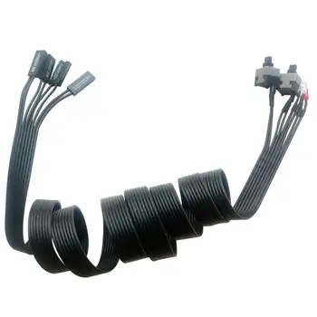 

60cm Motherboard Red Green LED Light PC ATX Power Supply Reset Switch Cable Drop shipping