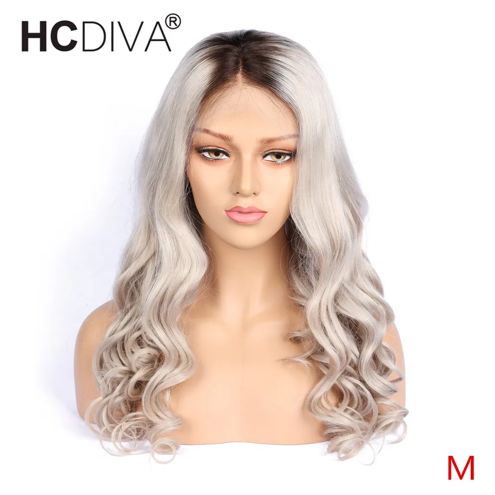 

1B/Grey Body Wave Lace Front Wig 13*4 Brazilian Remy Human Hair Wig Middle Ration 150% Ombre Lace Front Human Hair Wig Pre Pluck