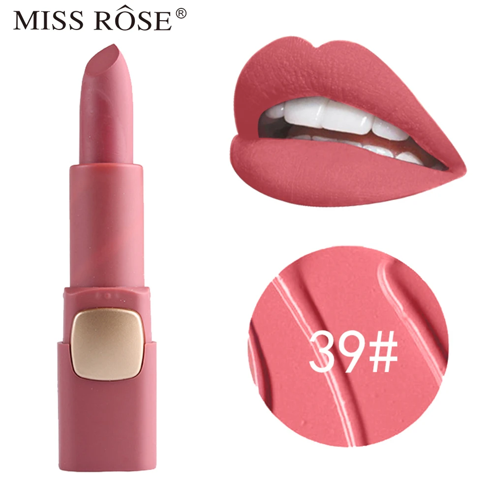 

MISS ROSE 18 Colors Lipstick Matte Velvet New Lip Stick Sexy Red Brown Pigments Makeup Matte Lipsticks Beauty Lips Waterproof