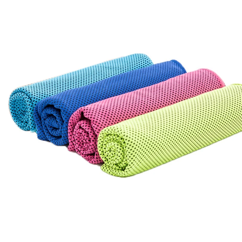 

4PCS Cooling Towel Cooling Towel Set Instant Relief Ice Cold Cool Towel Breathable Mesh Sweat Absorbent for Fitness Gym Golf Yog