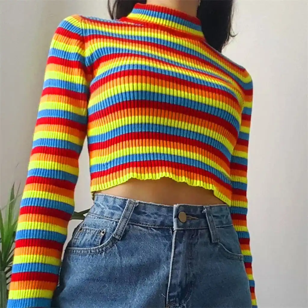 colourful striped jeans