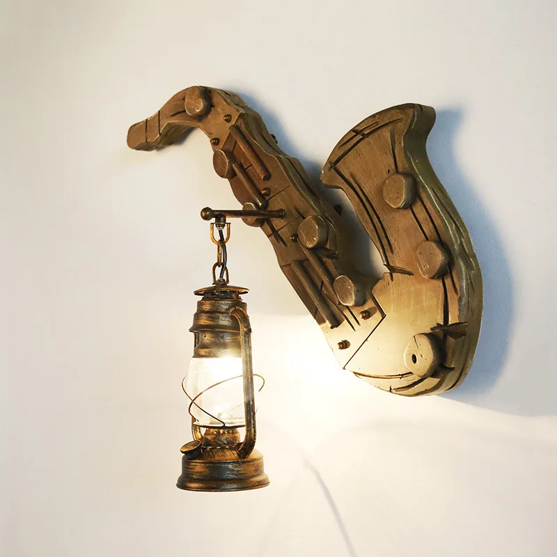

Personalized loft retro industrial style American Rural wall lamp antique horse lamp residential Inn decoration lamp