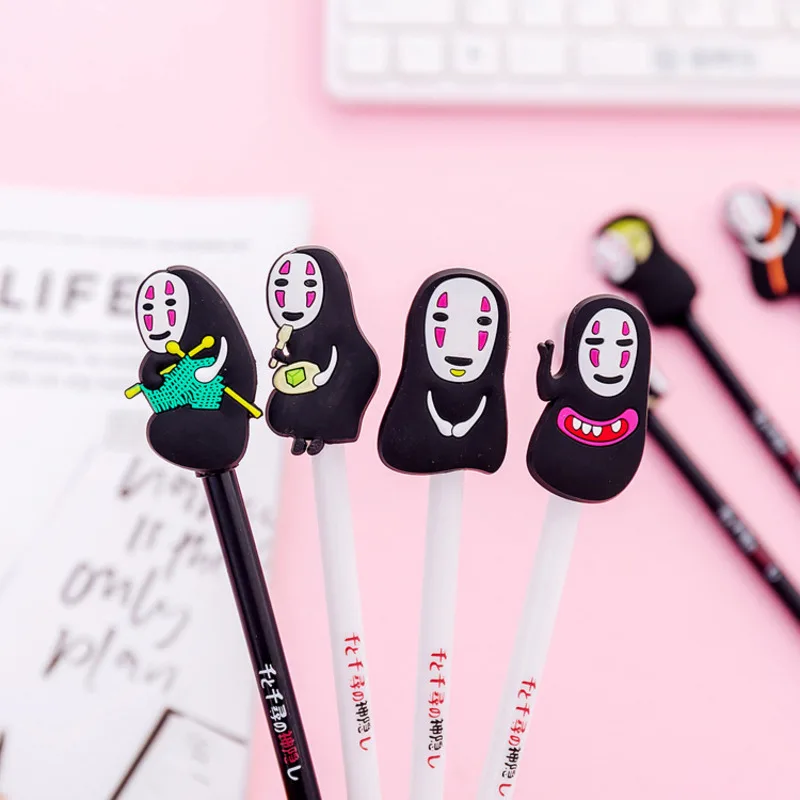 Японская гелевая ручка с пириллированным эффектом без лица милая 0 38 мм черные