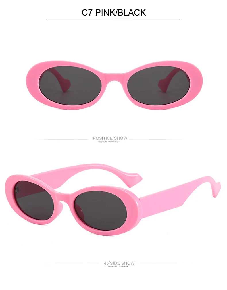 OEC CPO Vintage Oval Sunglasses Women Brand Designer Small Frame Sun Glasses Female Retro Black Yellow Round Eyewear UV400 O881