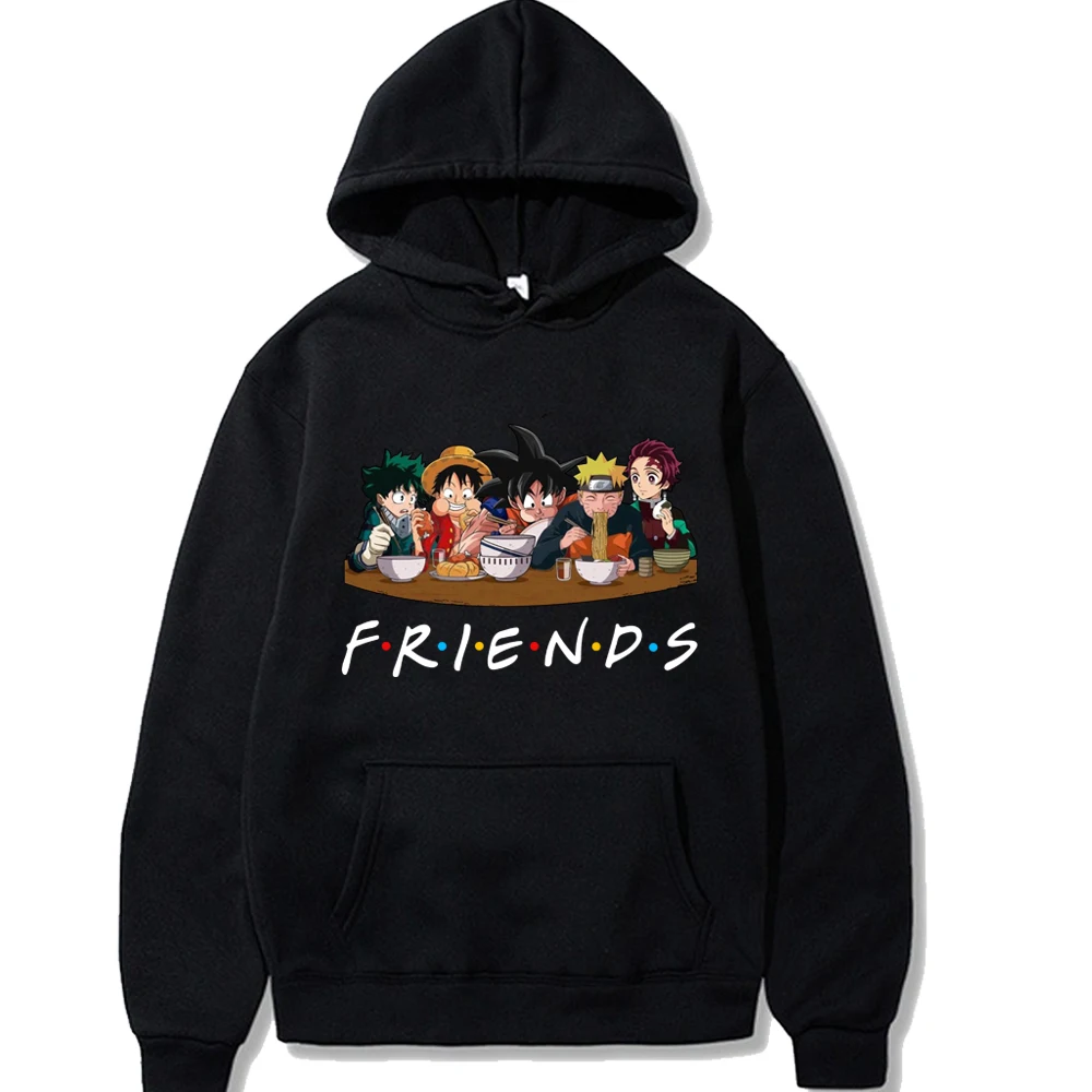 Oversized Hoodies Sweatshirts Academia Akatsuki Japanese Anime Friends One-Piece My Hero