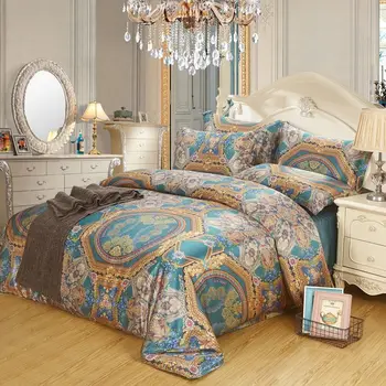 

100% Mulberry Silk Four Paper Set Two-sided Real Silk Printing Four Paper Set Real Silk Bedding Suite Coupe 1.8 Meters 2.0m