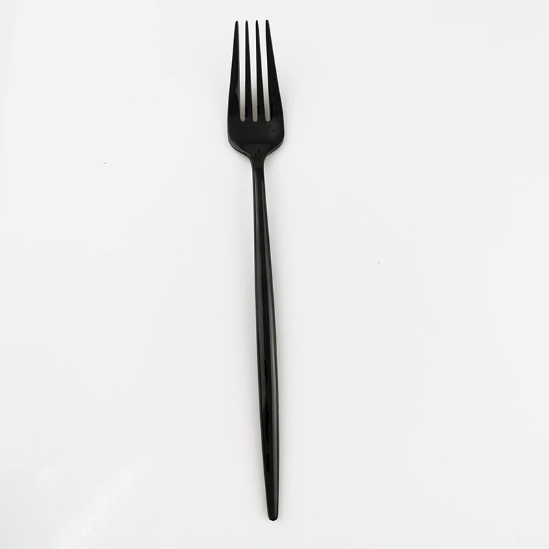 Black dinner fork Роскошный Радужный набор посуды 304 столовые приборы из нержавеющей стали Черное золото столовое серебро нож вилка обеденная ложка столовые приборы набор посуды - Цвет: Black dinner fork