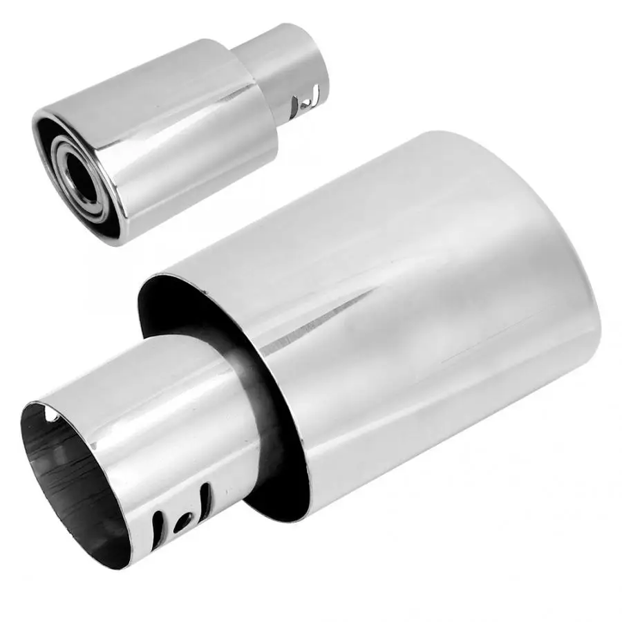 Stainless Steel Universal Car Modified Exhaust Tip Muffler Pipe Rear Tail Throat 50mm / 2in Stainless Steel Exhaust Tube Auto