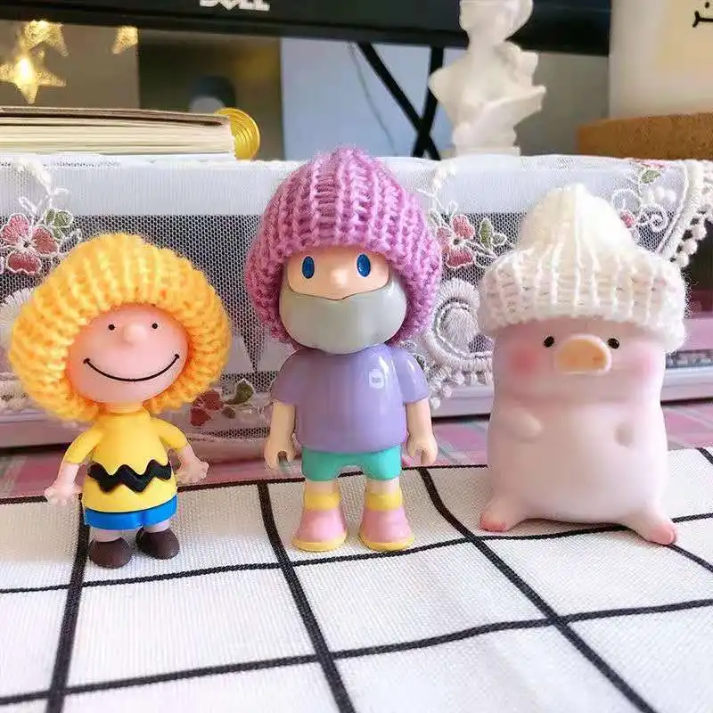 10pcs Mix Color Mini Knitting Hats Doll Hats Decor DIY Party Home Decoration Finger Candy Christmas Hat Lollipop Cover