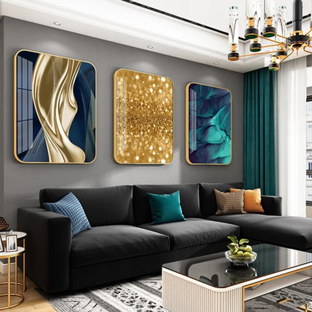 Pintura de decoración de sala de estar, arte de pared, pintura de pared de  fondo de sofá, combinación de murales creativa minimalista moderna, mural