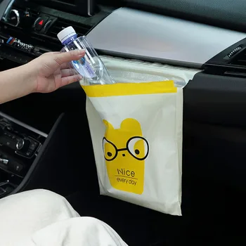 

5pcs Car Garbage Bag Self-adhesive Trash Bags Disposable Storage Bag Plastic Garbage Holder For Auto Door Seat Desk Kitchen Home