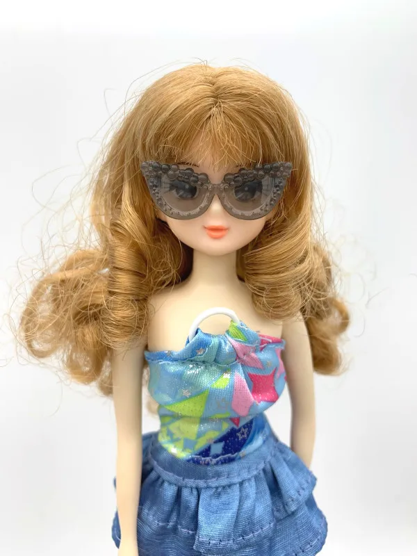 Игрушки куклы в шляпах белые шапки Спортивные шапки берет розовый sunglassate аксессуары для fr для licca 1:6 куклы A169 - Цвет: a sunglassess only
