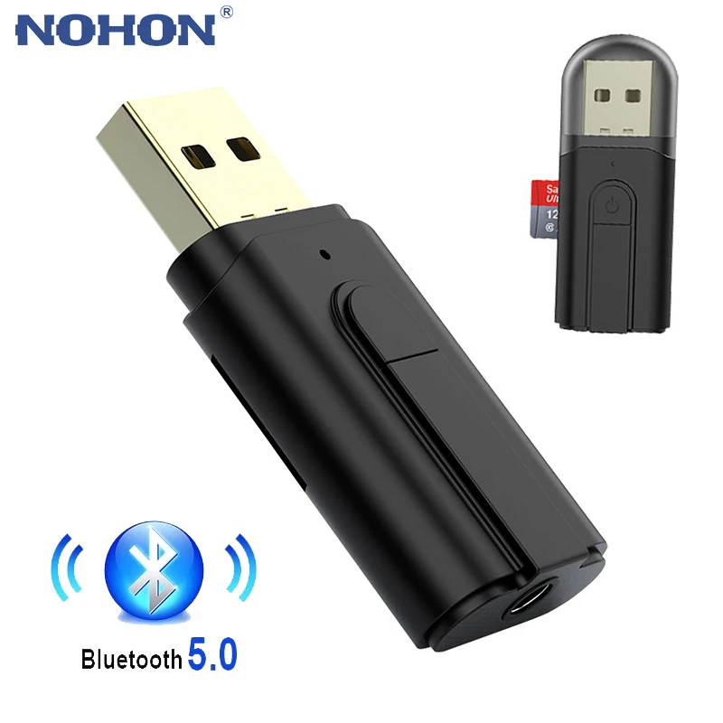USB Bluetooth Receiver For Car 3.5mm Jack AUX RCA SD Card Aux Bluetooth 5.0 Adapter Wireless Audio Music Bluetooth Transmitter