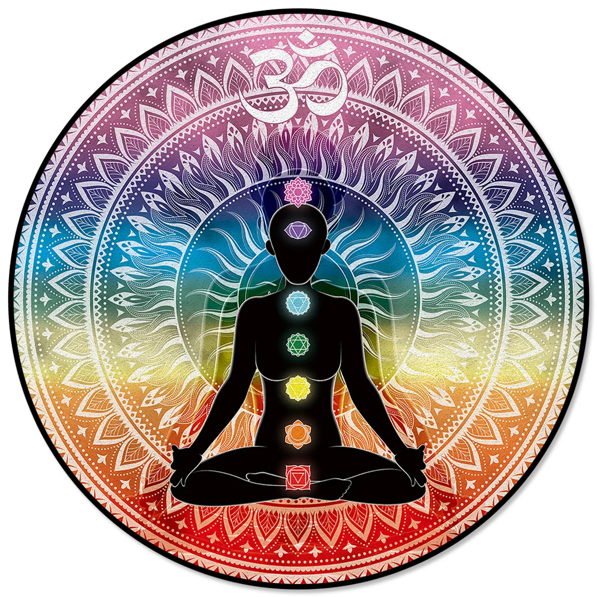 Modern Home Decorative Round Carpet Indian Yoga Chakra Mandala Printed Round Area Rugs Parlor Bedroom Anti slip Floor Mat|Carpet| - AliExpress