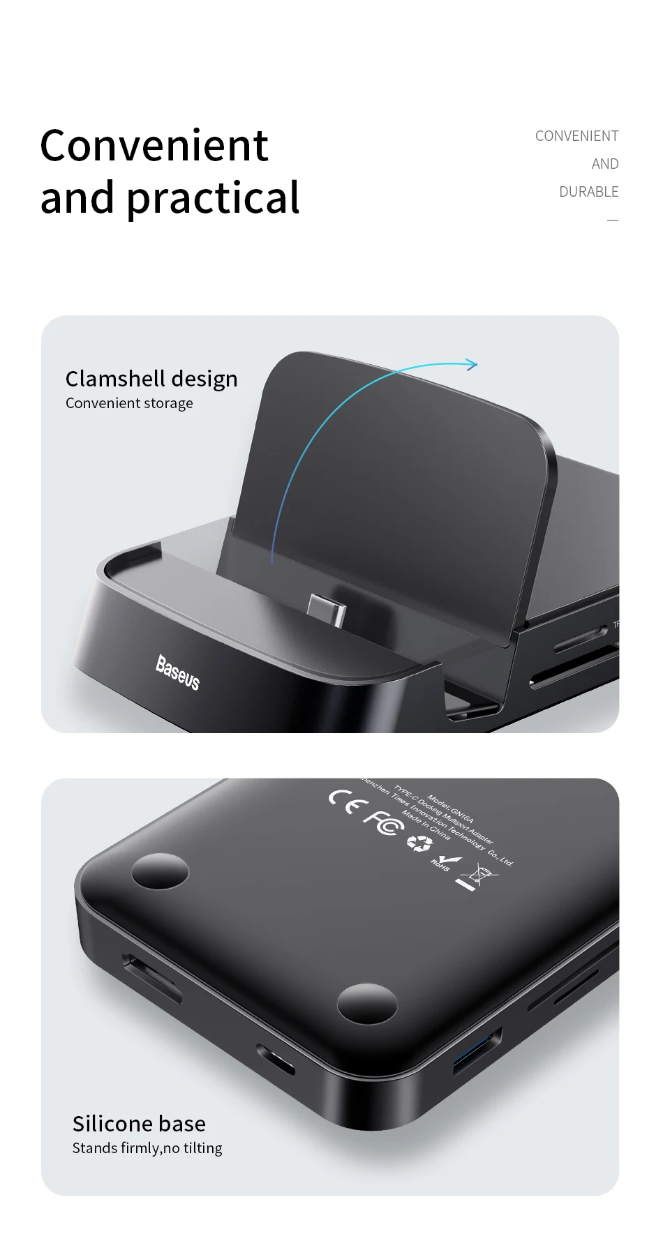 Baseus USB C концентратор Тип с разъемами типа c и HDMI мульти Порты USB3.0 Тип C Мощность адаптер USB-C концентратор док-станция для Macbook Pro/Air USBC жил