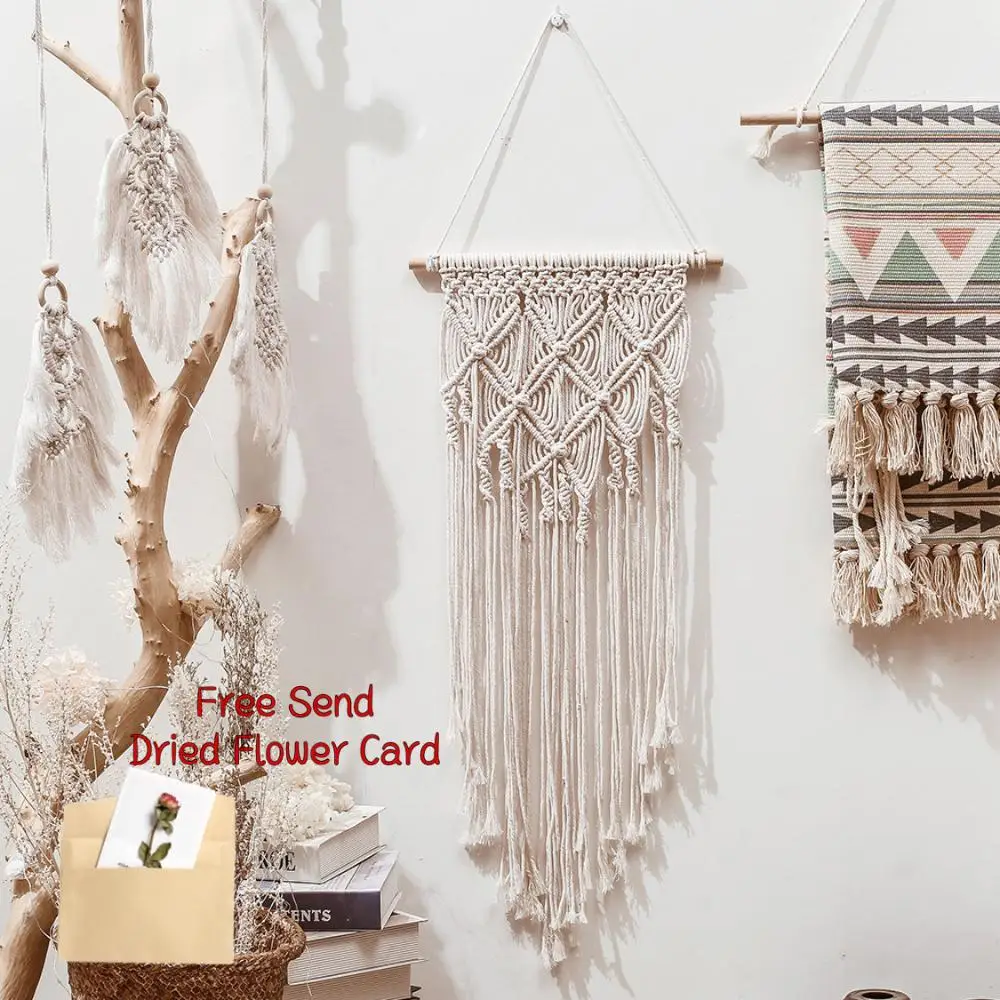 Гобелен на стену в богемном стиле спицами украшение для спальни эстетике девушки