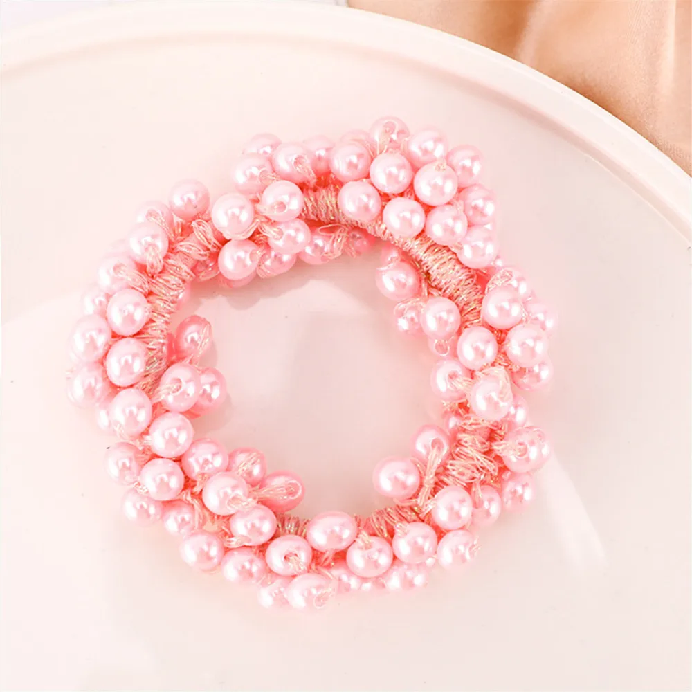 6-farben Frau Elegante Perle Haargummis Perlen Mädchen Scrunchies Gummibänder Pferdeschwanzhalter Haarschmuck Elastisches Haarband – Detail 6