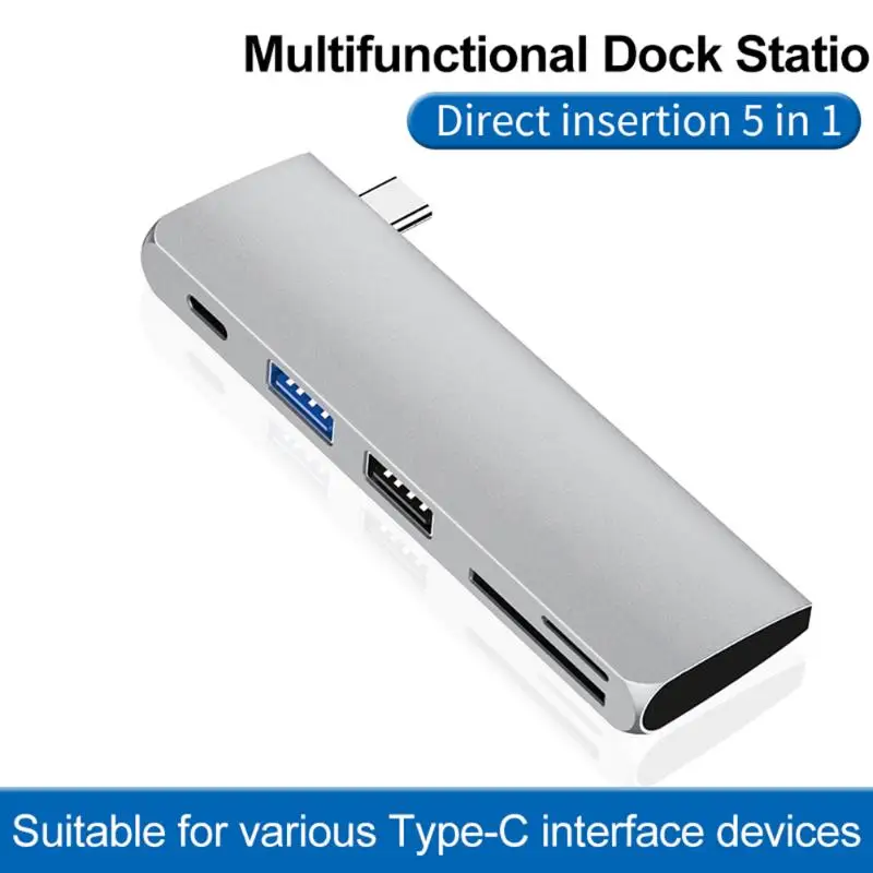 5 в 1 USB C концентратор type-C к USB3.0/USB2.0/PD/TF/карта памяти ридер адаптер