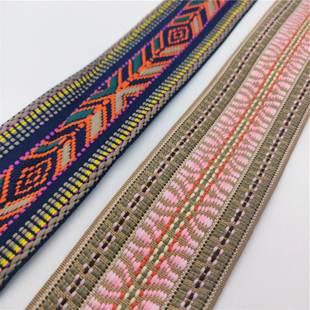 Luxurious 5cm Jacquard Embroidered Lace Fabric Ribbon for DIY Crafting and Fashion