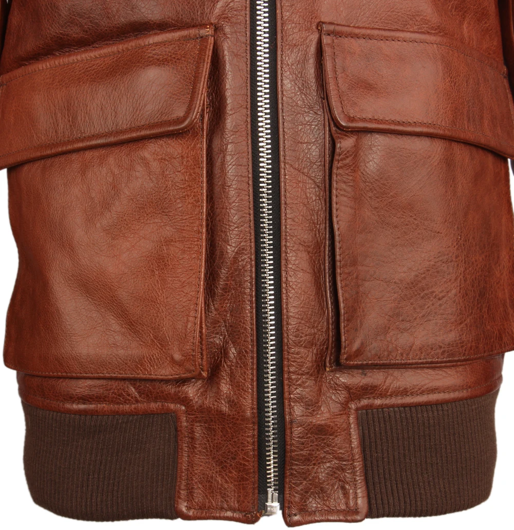 Мужская кожаная куртка из толстой натуральной воловьей кожи, коричневая кожаная куртка-бомбер, мужское зимнее пальто, теплая одежда на осень M260