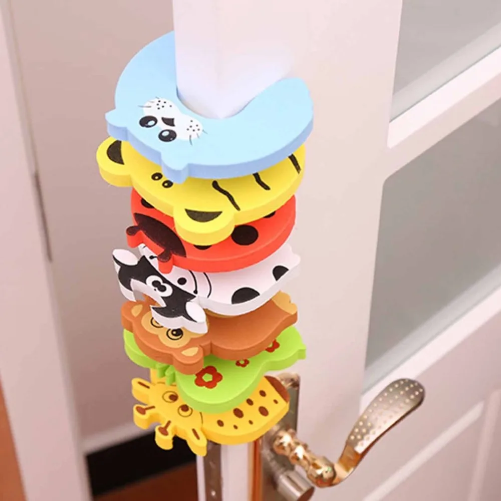 

1PC Kids Baby Cartoon Animal Jammers Stop Edge Corner Guards Door Stopper Holder lock baby Safety Finger Protector Random Color