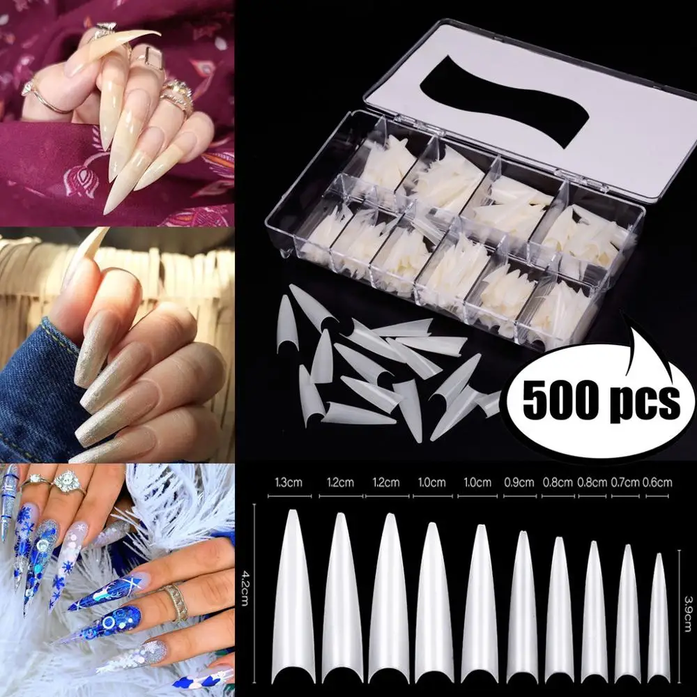 Накладные Типсы для ногтей Акриловые 500 шт. 1 коробка|Накладные ногти| |