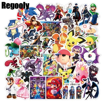 

50pcs Super Smash Bros Stickers paster Cartoon characters anime movie funny decals scrapbooking diy phone waterproof decorations