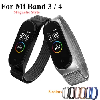 

Mi band 4 3 Magnetic Metal Strap Bracelet for Xiaomi Mi Band 3 4 Screwless bracelet MiBand Wrist band smart Band4 Steel