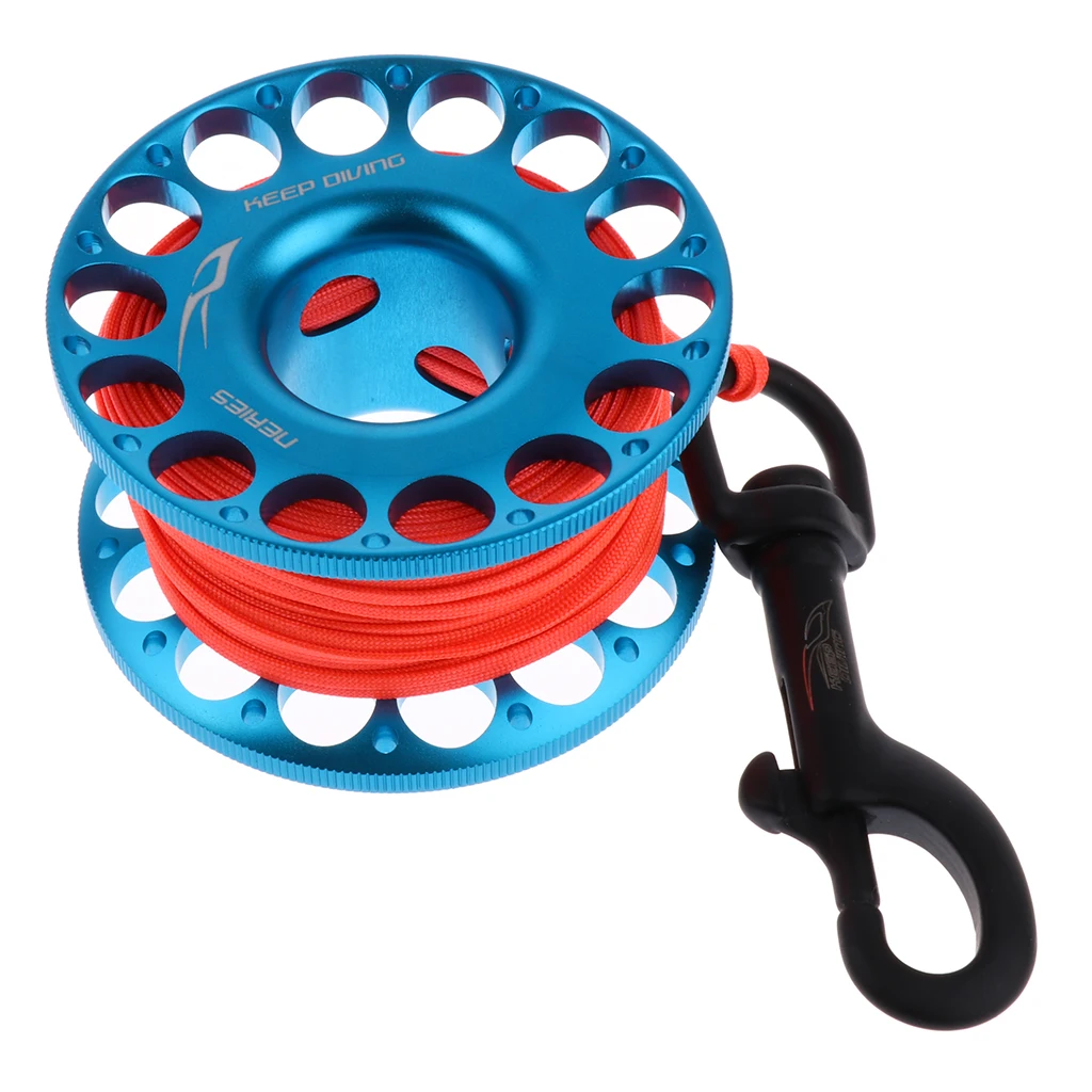 Высокая видимость подводное плавание палец катушка Tech Spool+ 30 м/98ft линия двухсторонняя Болтовая защёлка для дайвинга применения