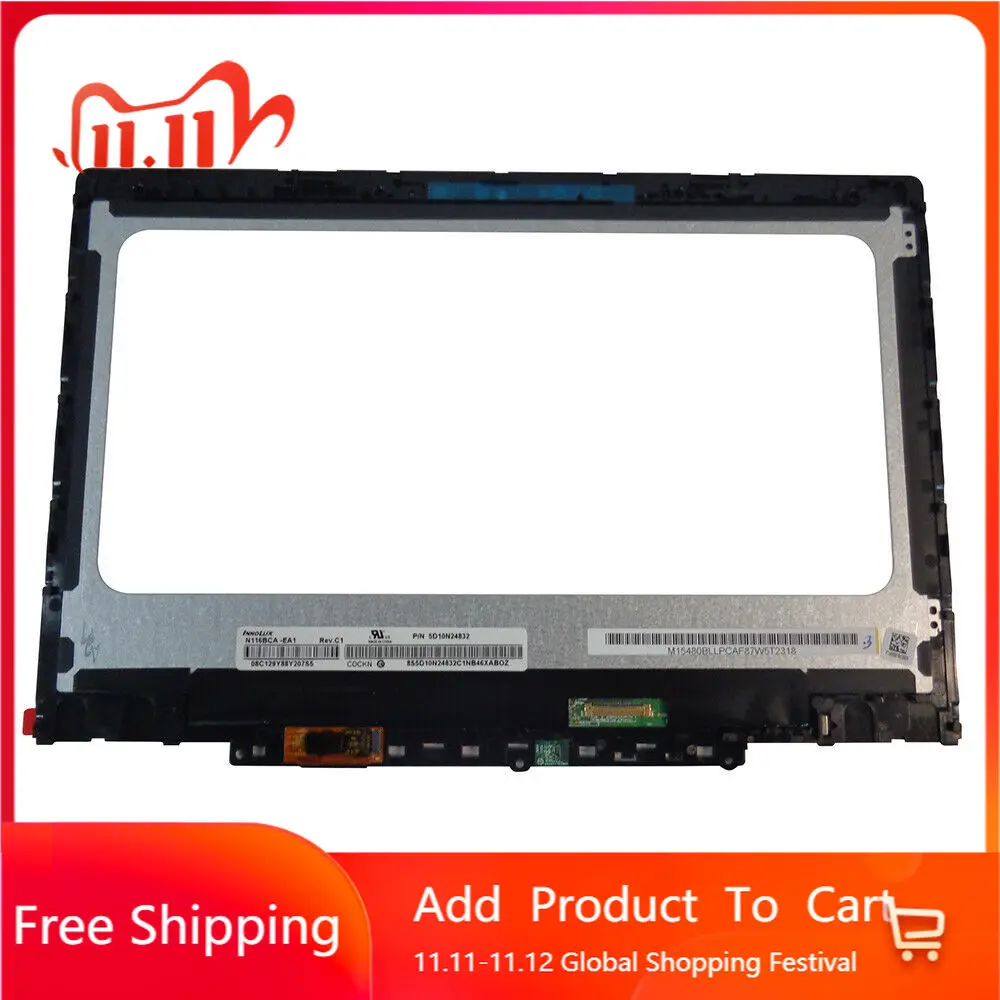 11.6 Pollici Per Lenovo Chromebook 11 300E 2Nd Gen (Touch) Touchscreen Lcd P/N: 5D10T79505 Hd 1366X768 Display Per Laptop