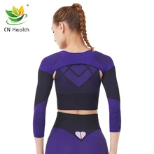 CN Health Women's Sports Arm Sleeve Skinny Slimming Seamless Body Shaping 3/4 Sleeve Contrast Color Shoulder Pad Free Shipping
