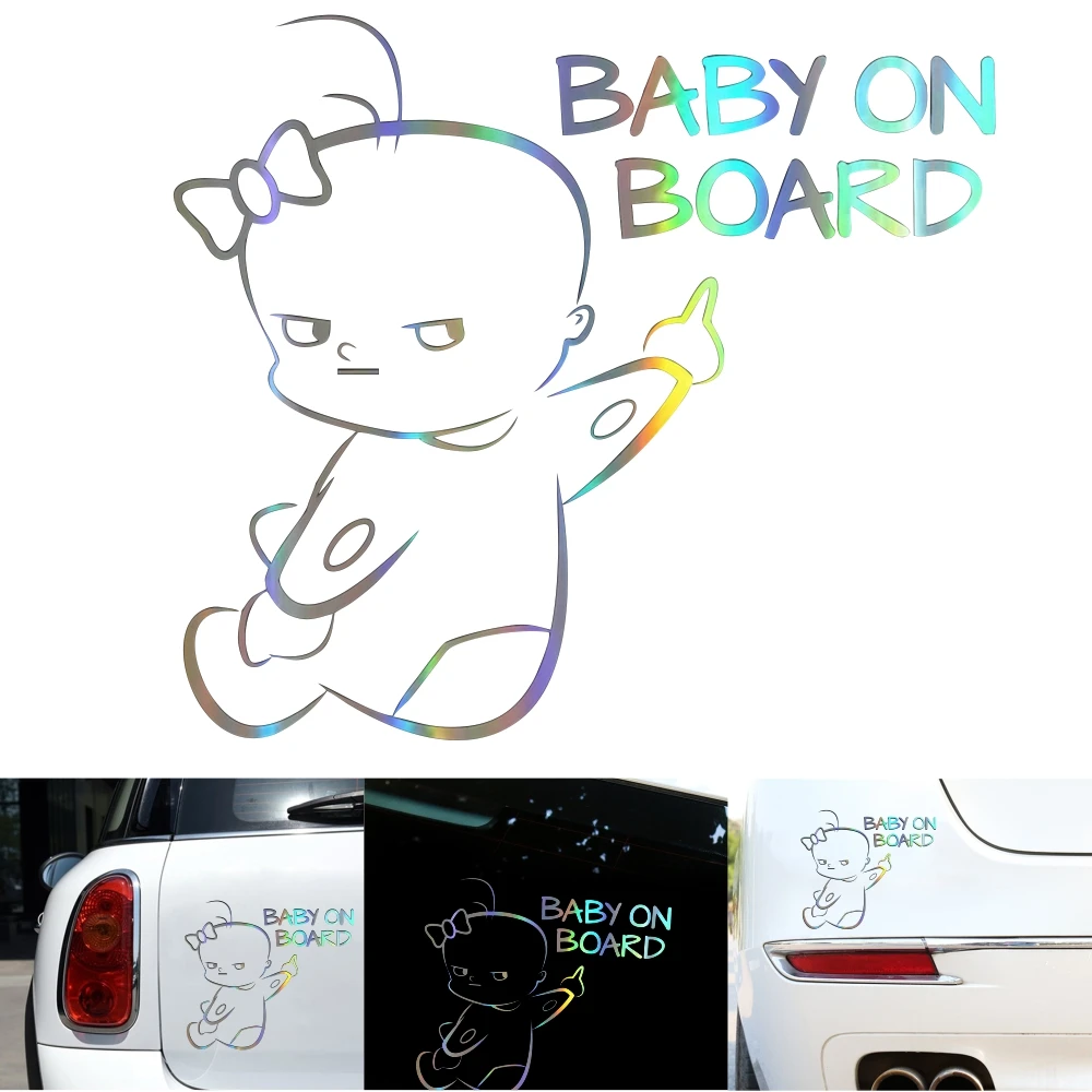 

3D Baby on Board Car Decoration Sticker Car Warning Sticker Scratch Cover Cute Sticker Car Accessories