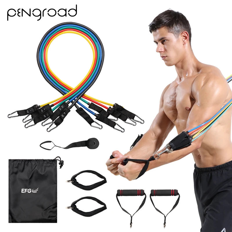 

Fitness Resistance Bands Set TPE Exercise Expander Strength Elastic Tube Bands Sports Gym Training Workout Pull Rope Equipments