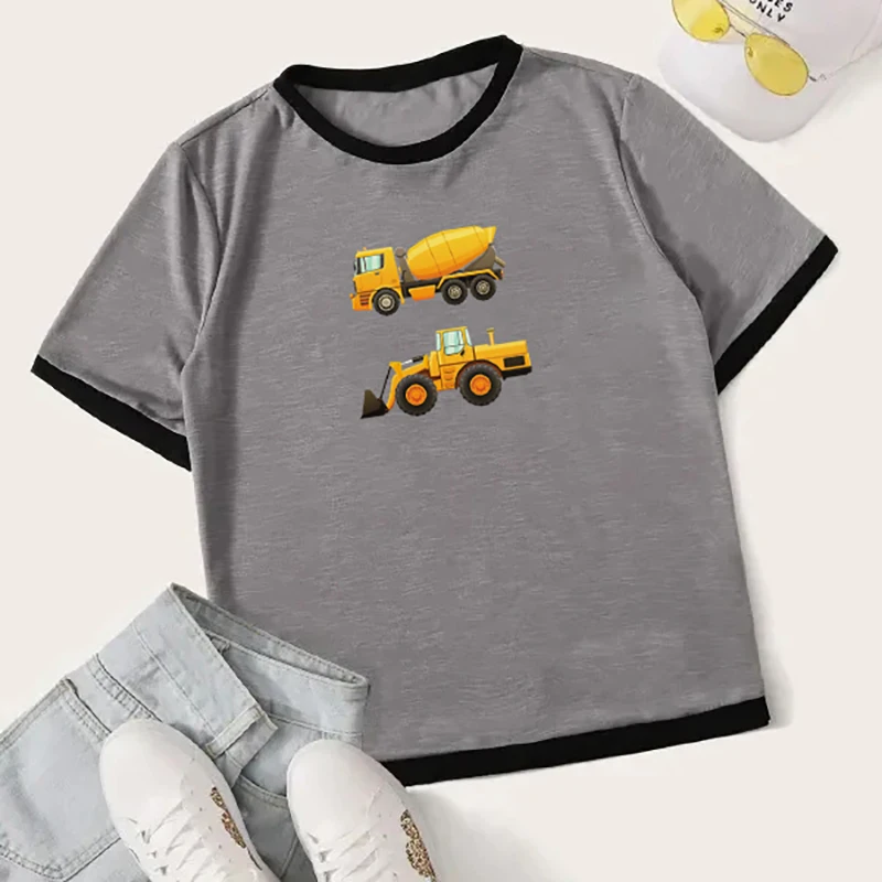 Car Stickers Heat Transfer clothes on Patches Diy Patches For T-shirt Excavator Parch Iron On Eco-friendly Parches