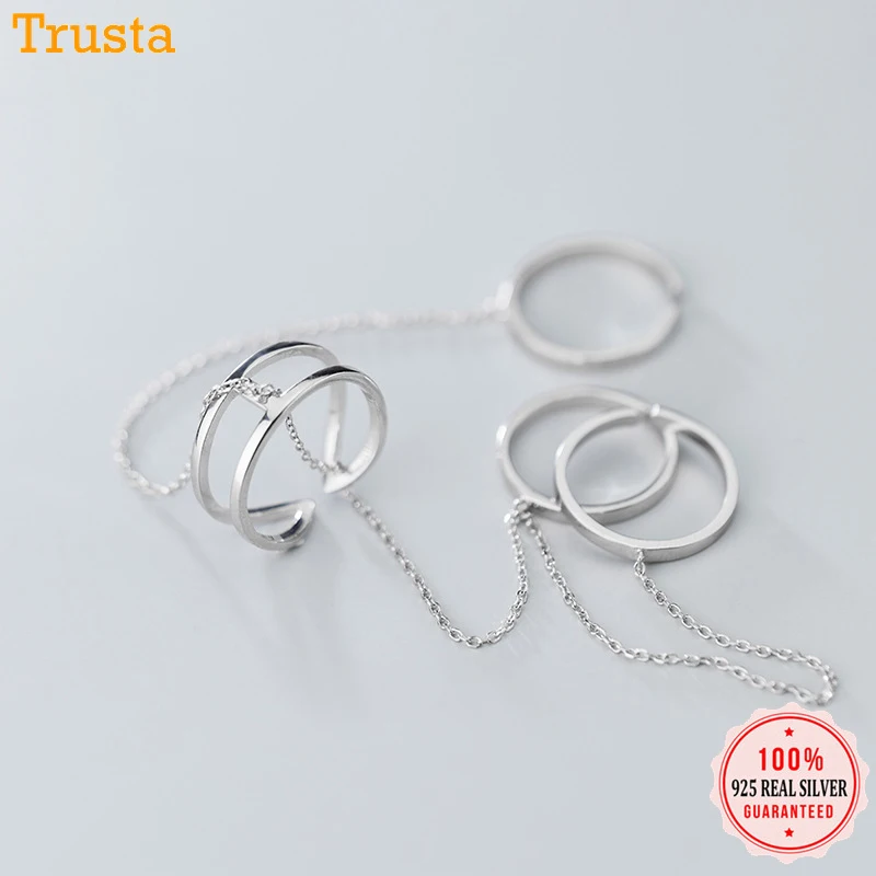 Trustdavis натуральная 925 пробы серебро четыре цепочки для запястья и трех пальцев