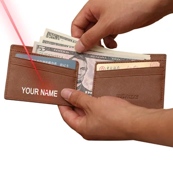 

Free Engraving Name Short Men wallets With PU Leather Casual Man Wallet ID Card Holder Purse