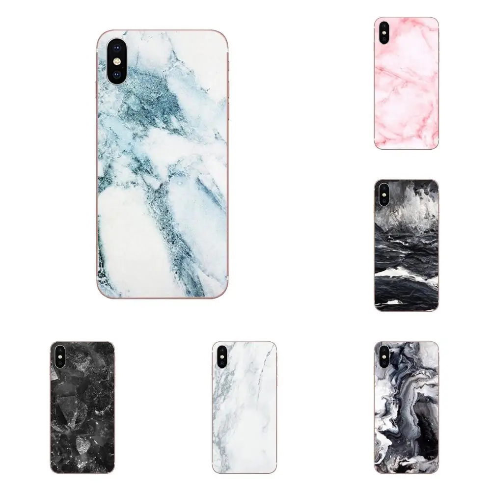 

For LG K50 Q6 Q7 Q8 Q60 X Power 2 3 Nexus 5 5X V10 V20 V30 V40 Q Stylus TPU Live Love Phone Black And White Pink Marble Texture