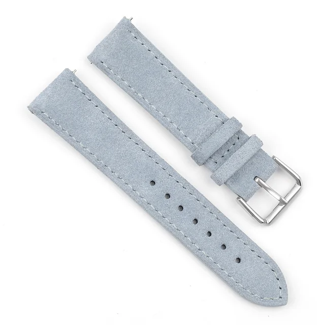 Soft Suede Leather Watch Band 18mm 19mm 20mm 22mm 24mm Blue Watch Straps Stainless Steel Buckle Watch Accessories light blue