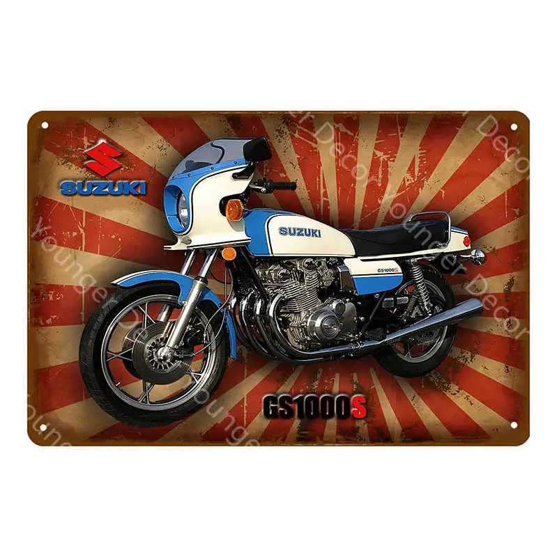 Японские британские мотоциклы металлические знаки BSA Norton Suzuki Ariel моторная пластина настенная живопись плакат винтажный декор для гаража YI-138 - Color: YD9315AI