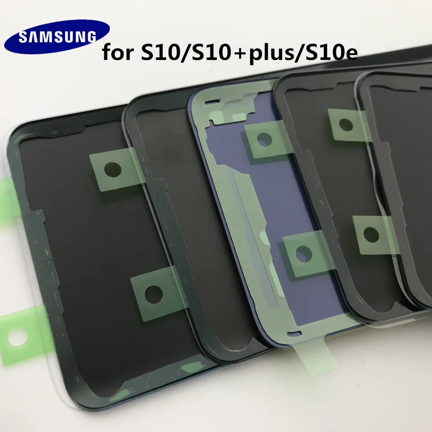 samsung Galaxy S10+ plus G970 G975 S10e G973 Задняя стеклянная крышка батарейного отсека, задняя крышка корпуса, запасной чехол+ клейкая наклейка