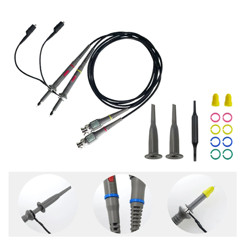 Oscilloscope Probe With Accessories Kit 100MHz Oscilloscope Clip Probes Oscilloscope Probe