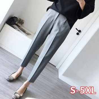 

Plus Size Formal Pants for Women Office Lady Style Work Wear Straight Trousers Female Clothing Business Design New Hot Fashion