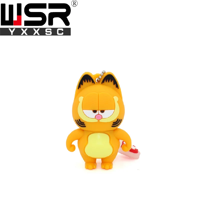 Мультфильм Гарфилд usb2.0 флеш-накопитель 32gb желтый usb flash 128gb реальная емкость высокоскоростная карта памяти 8gb 16gb 64gb